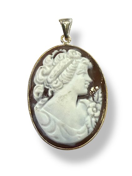 Pendant Mandile 1922 Woman Cammei  in Silver Conchiglia 2MCICM15.2 - 2MCICM15.2
